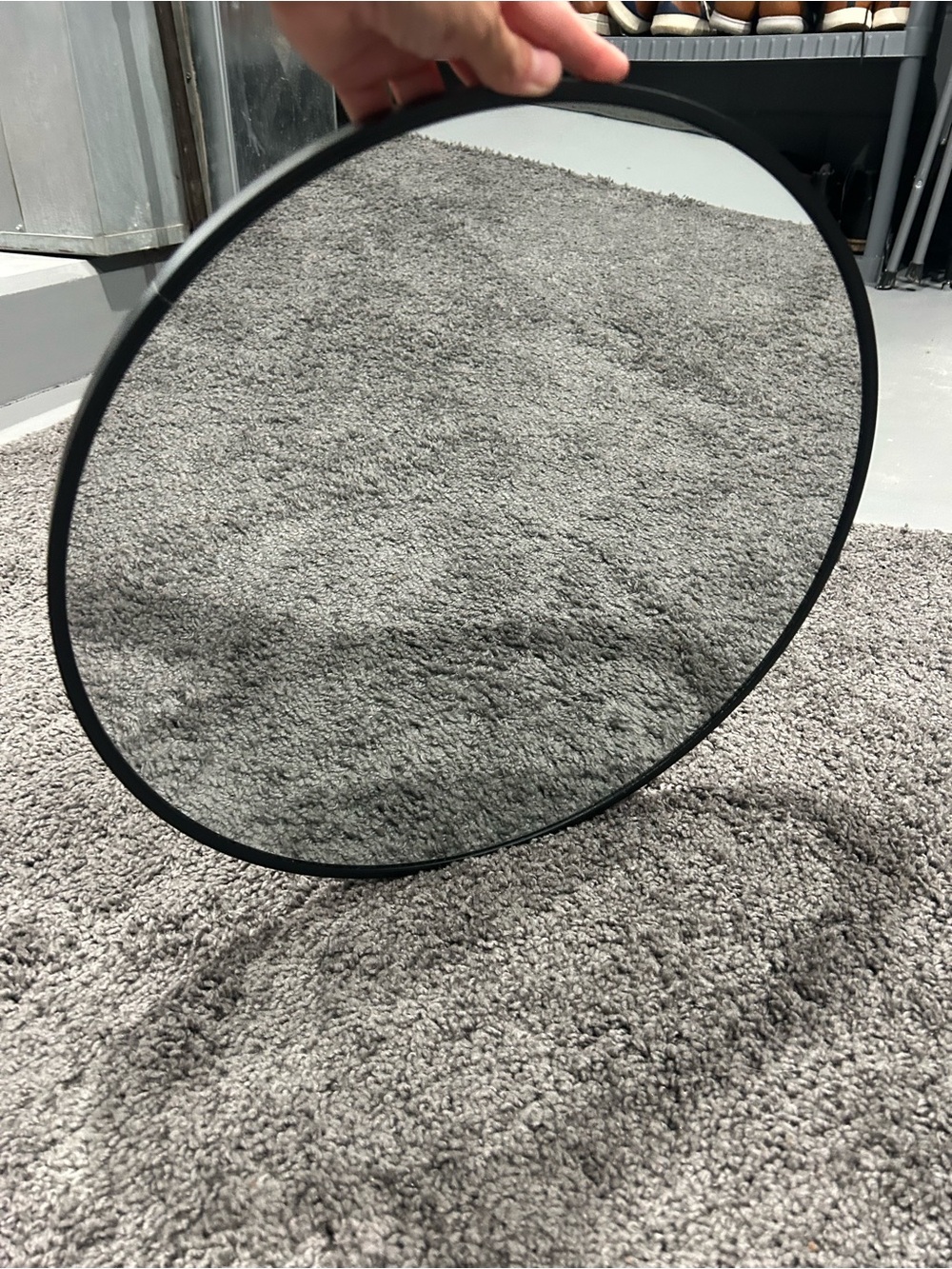 18" Minimalist Round Black Wall Mirror - Modern Home Wall Decor